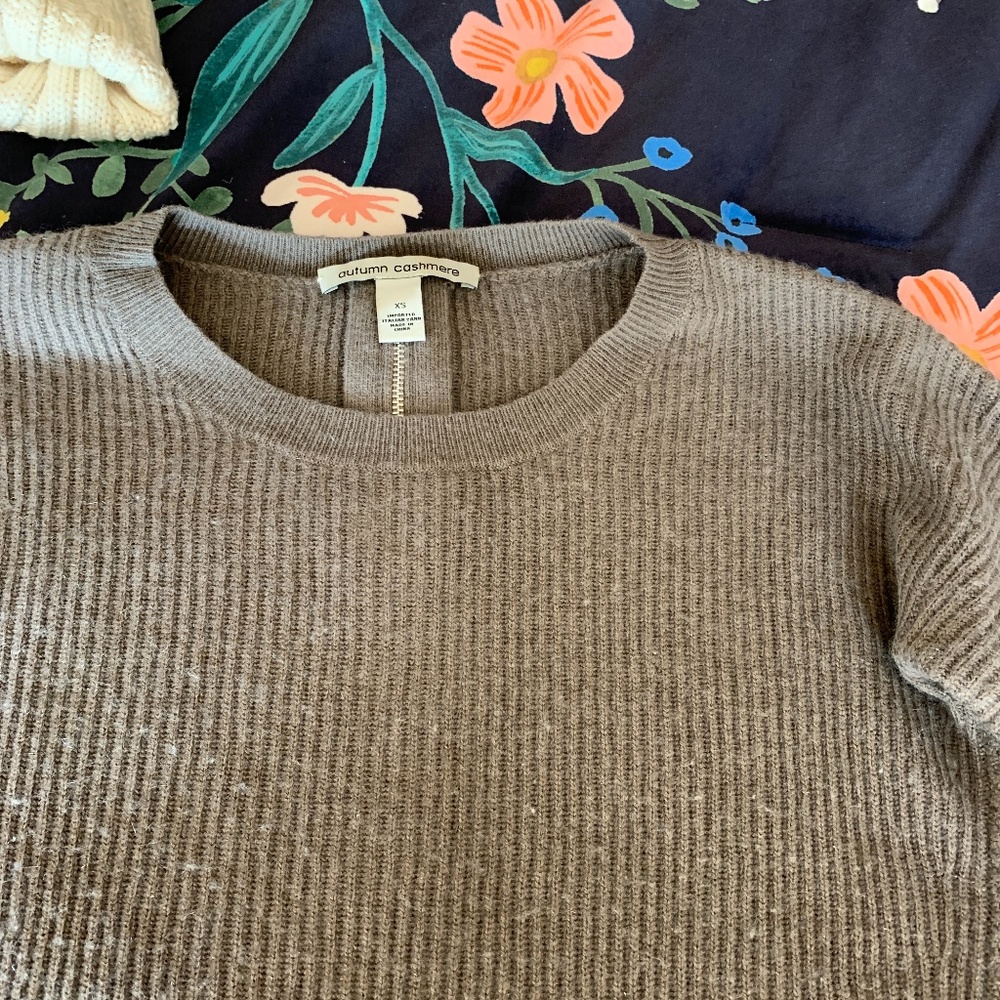 Autumn‎ cashmere back zip sweater. Gently worn.